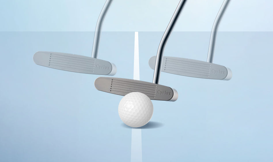 Illustration of a putter set up in slightly different positions