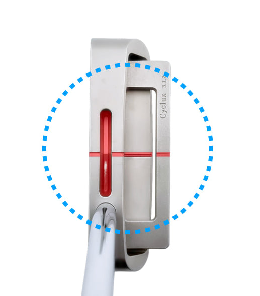 Aligned setup: the red line reads as one line