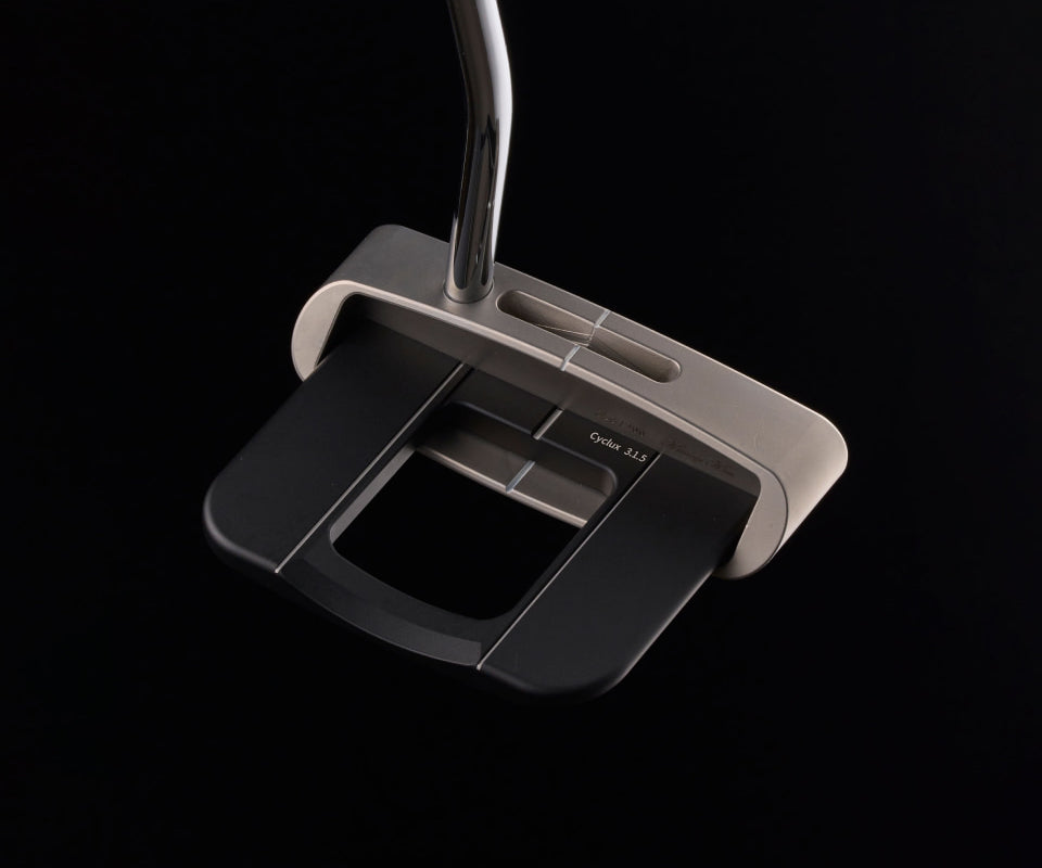 CYCLUX 3.1.5 max stability mallet putter with MOD5 rear module, rear view