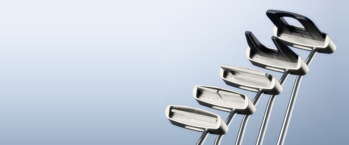 The five CYCLUX 3.1 putters: three blades and two mallets