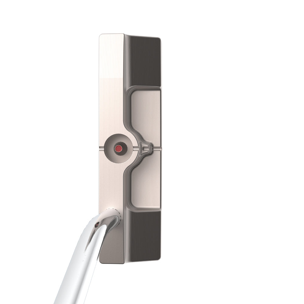 top view of One O Eight custom blade putter
